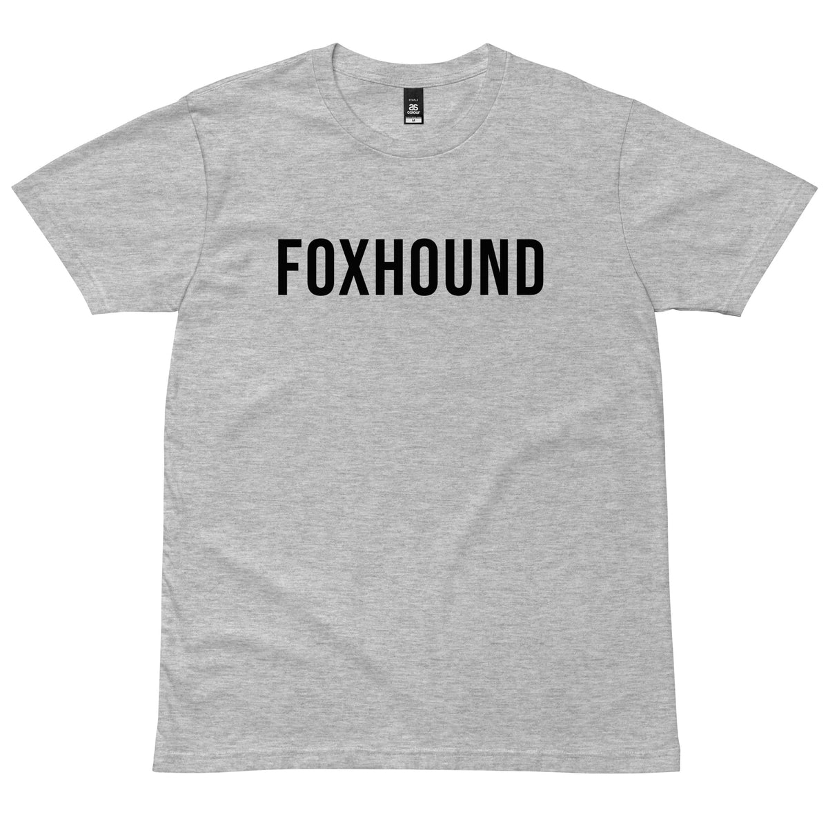 Athletic Heather FOXHOUND T-Shirt with black lettering, front view