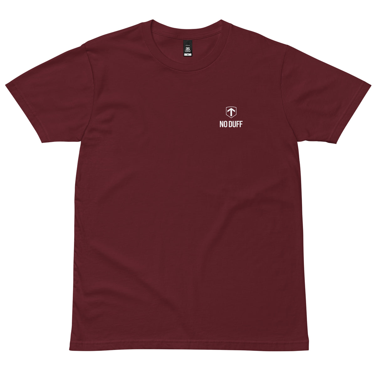 No Duff DANGER BBDA T-Shirt in Burgundy – front with small No Duff print