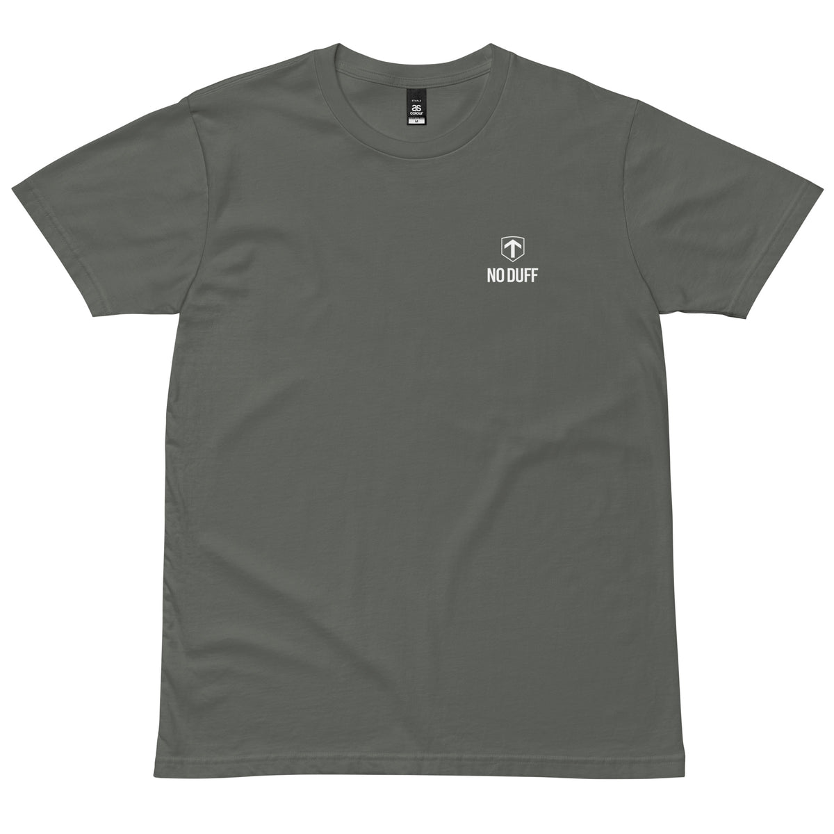 No Duff DANGER BBDA T-Shirt in Charcoal – front with small No Duff print