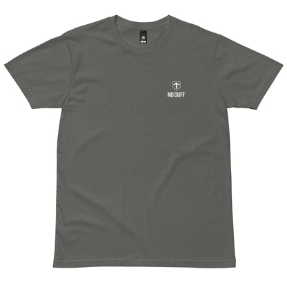 No Duff DANGER BBDA T-Shirt in Charcoal – front with small No Duff print