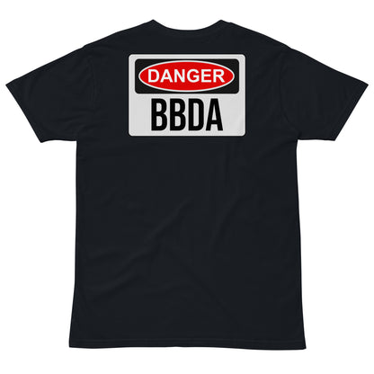 No Duff DANGER BBDA T-Shirt in Navy – back with large DANGER BBDA print