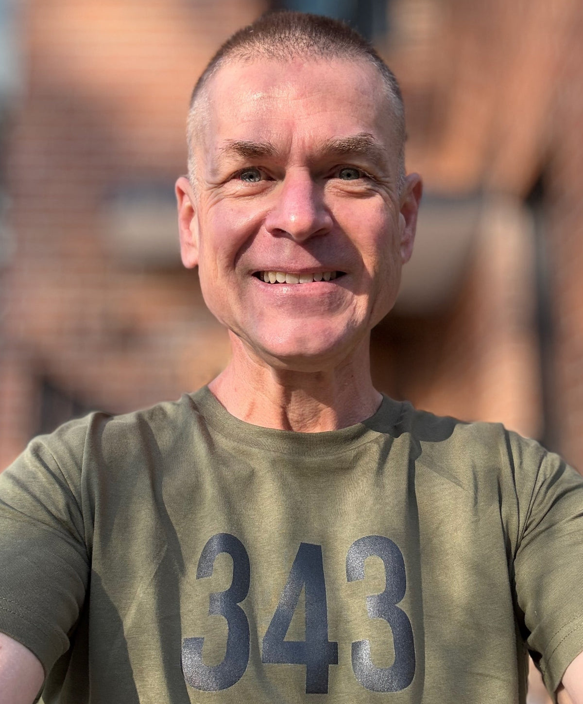 Peter Saward, founder of No Duff, wearing a No Duff ECN 343 Rifleman T-Shirt