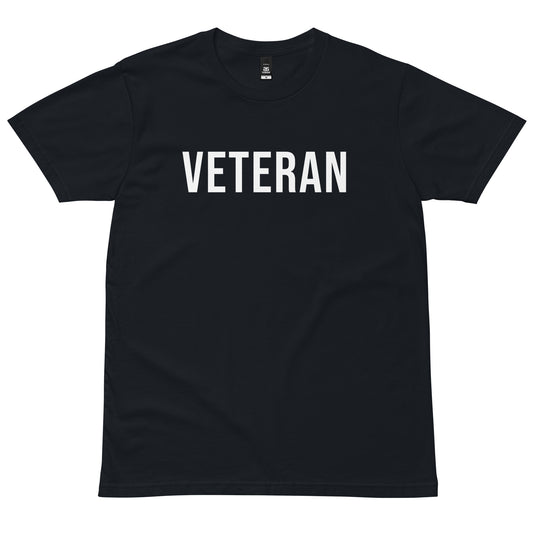 Navy VETERAN T-shirt, front view